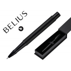 BOLIGRAFO BELIUS TURBO ALUMINIO COLOR NEGRO TINTA AZUL CAJA DE DISE?O