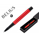 BOLIGRAFO BELIUS TURBO ALUMINIO COLOR ROJO Y NEGRO TINTA AZUL CAJA DE DISE?O