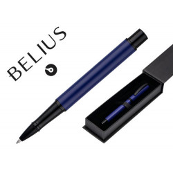 BOLIGRAFO BELIUS TURBO ALUMINIO COLOR AZUL Y NEGRO TINTA AZUL CAJA DE DISE?O