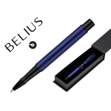 BOLIGRAFO BELIUS TURBO ALUMINIO COLOR AZUL Y NEGRO TINTA AZUL CAJA DE DISE?O