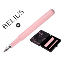 PLUMA Y FUNDA DE SIMILPIEL BELIUS SPACE B COLOR MINIMALISTA ROSA TINTA AZUL CAJA DE DISE?O