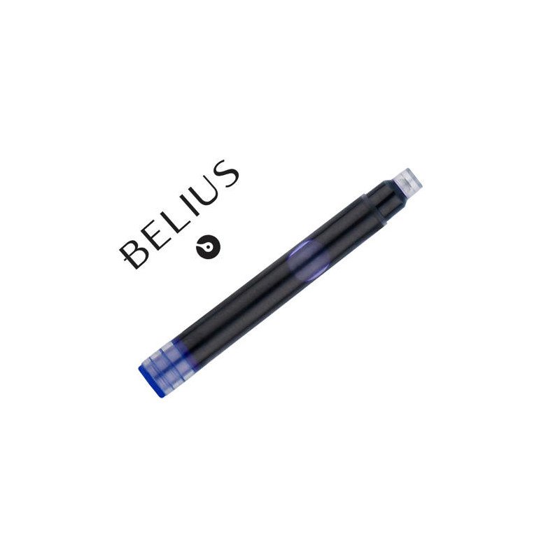 TINTA ESTILOGRAFICA BELIUS AZUL CAJA 6 CARTUCHOS