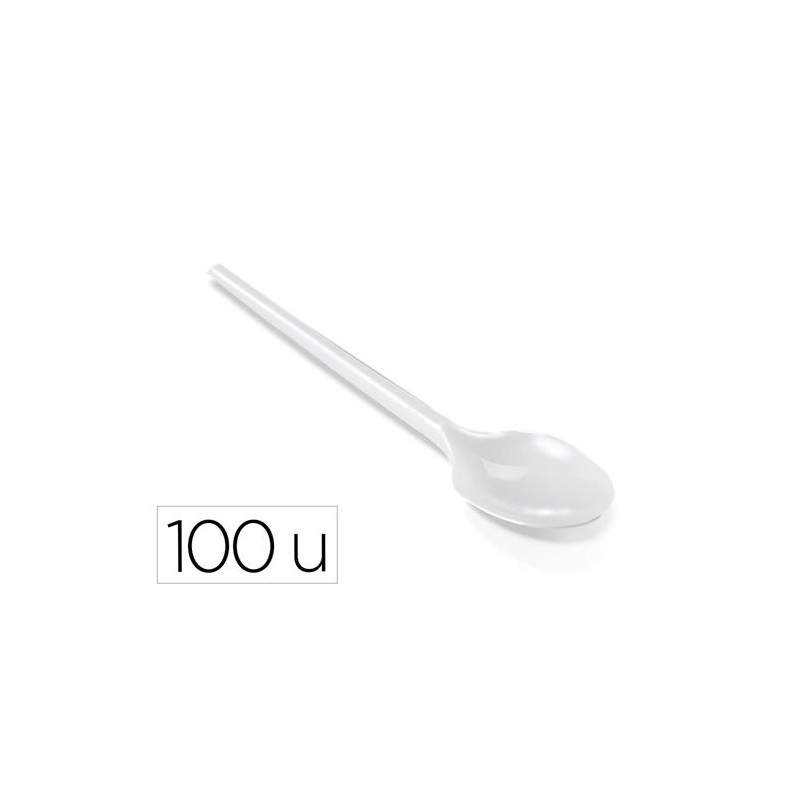 CUCHARILLA DE PLASTICO BLANCO REUTILIZABLE PAQUETE DE 100 UNIDADES