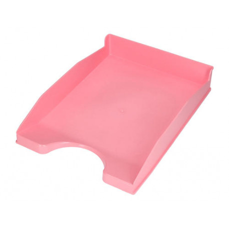 BANDEJA SOBREMESA PLASTICO Q-CONNECT ROSA PASTEL OPACO 240X70X340 MM