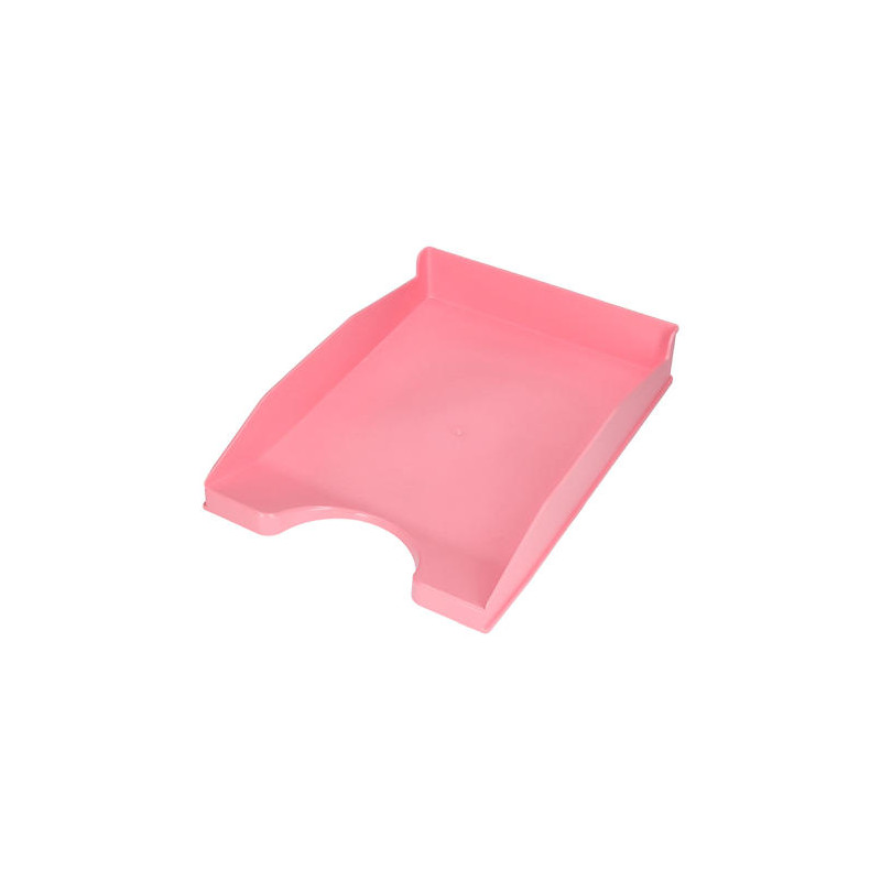 BANDEJA SOBREMESA PLASTICO Q-CONNECT ROSA PASTEL OPACO 240X70X340 MM