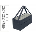 BOLSA DE TRABAJO LEITZ TELA GRIS 465X200X210 MM