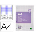 RECAMBIO LIDERPAPEL A4 200+50 HOJAS 90G/M2 CUADRO 4 MM CON MARGEN 4 TALADROS