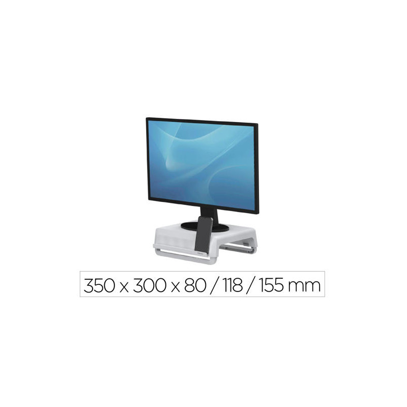 SOPORTE FELLOWES PARA MONITOR BREYTA 3 AJUSTES DE ALTURA HASTA 30 KG 100% RECICLABLE 350X300X80/118/