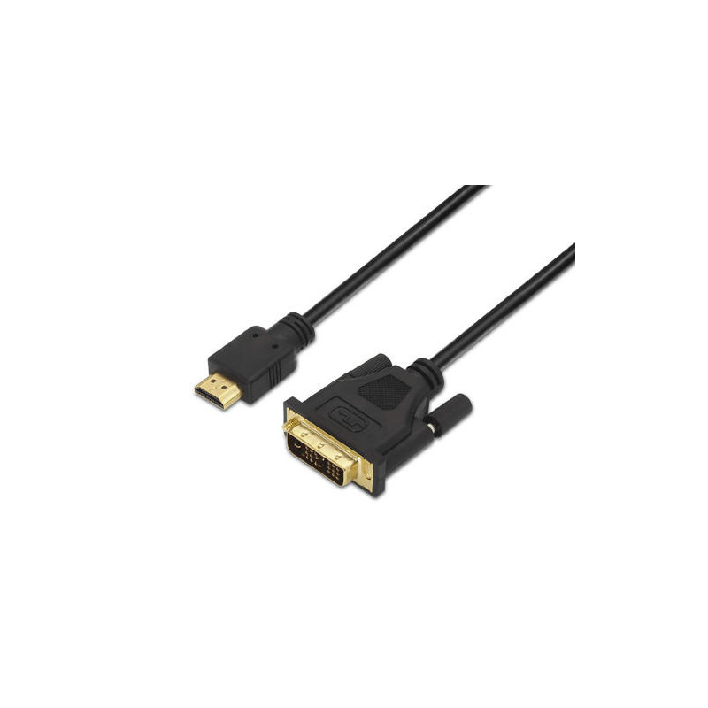 CABLE AISENS DVI A HDMI DVI18+1/M-HDMI A/M FULL HD COLOR NEGRO LONGITUD 1,8 M