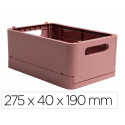 CAJA MULTIUSOS EXACOMPTA SMART CASE DIN A5+ PLASTICO RECICLADO PLEGABLE COLOR ROSA VIEJO 275X40X190 