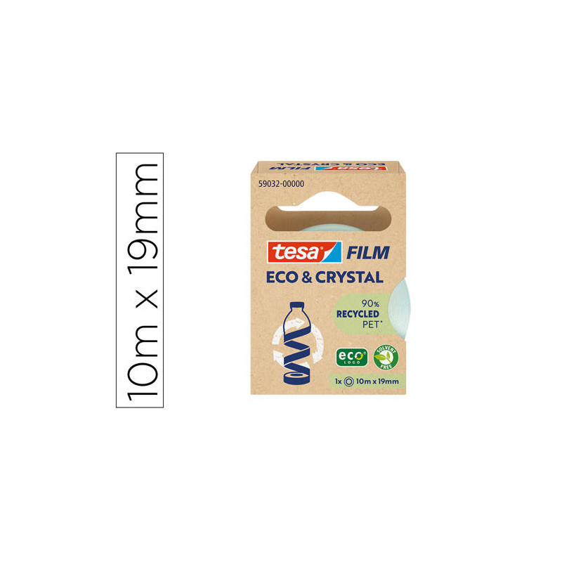 CINTA ADHESIVA TESA FILM ECO&CRISTAL TRANSPARENTE 10 MT X 19 MM