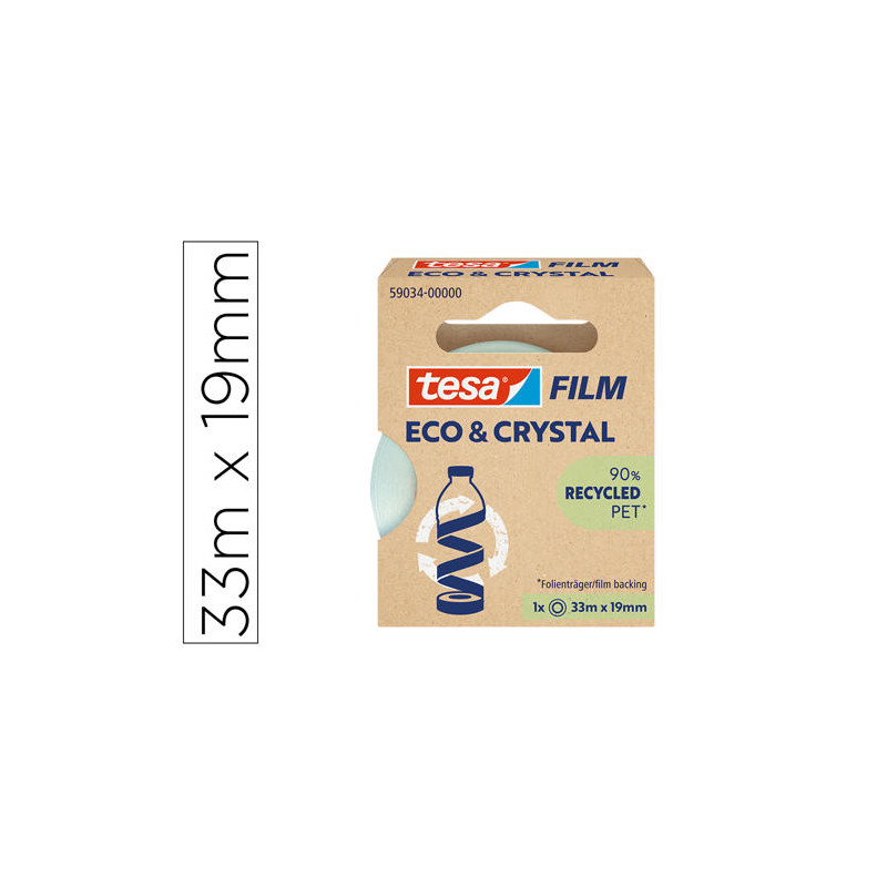 CINTA ADHESIVA TESA FILM ECO&CRISTAL TRANSPARENTE 33 MT X 19 MM