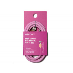 CABLE GROOVY USB 2.0 TIPO C A TIPO C LONGITUD 1 MT SILICONA COLOR ROSA FLAMENCO