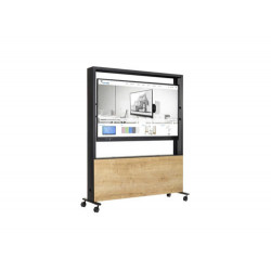 SOPORTE MOVIL ROCADA PARA MONITORES INTERACTIVOS DE 65" ESTRUCTURA TUBO ACERO 4 RUEDAS CON FRENO