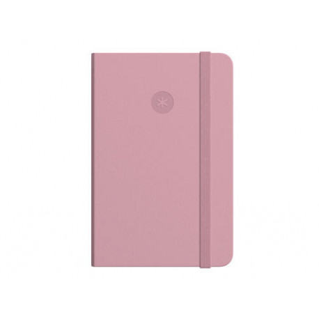 CUADERNO CON GOMILLA ANTARTIK NOTES TAPA DURA A4 HOJAS RAYAS ROSA PASTEL 100 HOJAS 80 GR FSC