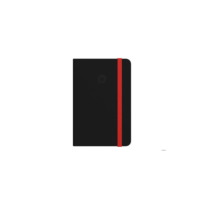 CUADERNO CON GOMILLA ANTARTIK NOTES TAPA DURA A4 HOJAS PUNTOS NEGRO Y ROJO 100 HOJAS 80 GR FSC