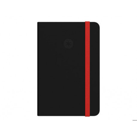 CUADERNO CON GOMILLA ANTARTIK NOTES TAPA DURA A4 HOJAS RAYAS NEGRO Y ROJO 100 HOJAS 80 GR FSC