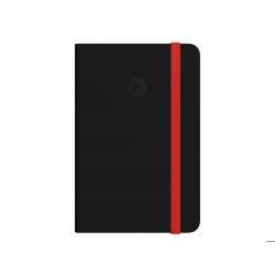 CUADERNO CON GOMILLA ANTARTIK NOTES TAPA DURA A6 HOJAS RAYAS NEGRO Y ROJO 100 HOJAS 80 GR FSC