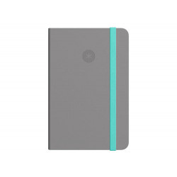 CUADERNO CON GOMILLA ANTARTIK NOTES TAPA DURA A4 HOJAS CUADRICULA GRIS Y TURQUESA 100 HOJAS 80 GR FS