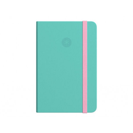 CUADERNO CON GOMILLA ANTARTIK NOTES TAPA DURA A4 HOJAS PUNTOS ROSA Y TURQUESA 100 HOJAS 80 GR FSC