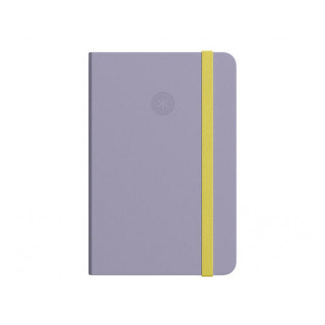 CUADERNO CON GOMILLA ANTARTIK NOTES TAPA DURA A4 HOJAS LISAS MORADO Y AMARILLO 100 HOJAS 80 GR FSC