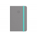 CUADERNO CON GOMILLA ANTARTIK NOTES TAPA BLANDA A5 HOJAS CUADRICULA GRIS Y TURQUESA 80 HOJAS 80 GR F