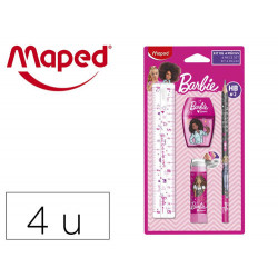 MINI SET PAPELERIA MAPED BARBIE 4 PIEZAS