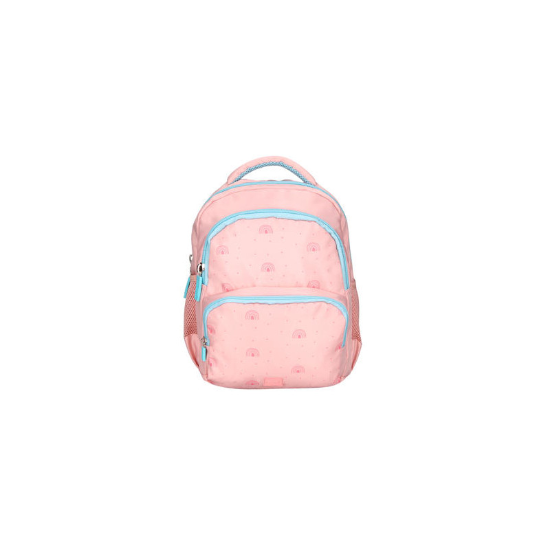 CARTERA ESCOLAR LIDERPAPEL MOC HILA MULTIBOLSILLO INFANTIL RAINBOWS ROSA 350X110X270 MM