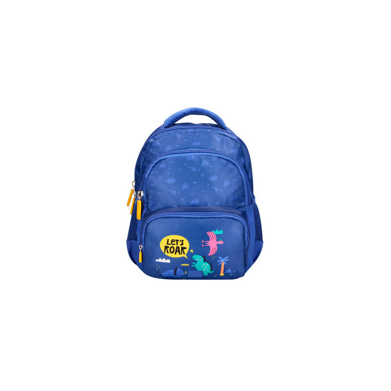 CARTERA ESCOLAR LIDERPAPEL MOC HILA MULTIBOLSILLO INFANTIL DINO AZUL 350X110X270 MM