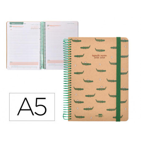 AGENDA ESCOLAR LIDERPAPEL A?O 24 - 25 ESCOLAR CLASSIC CROCODILE D?A P?GINA A5 TETRA