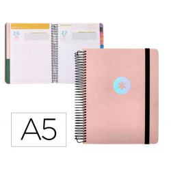 AGENDA ESCOLAR ANTARTIK A?O 24 - 25 CURSO COLECCION MINIMAL PINK D?A P?GINA A5