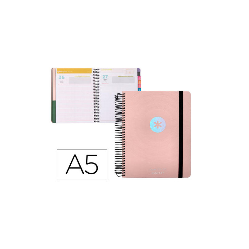 AGENDA ESCOLAR ANTARTIK A?O 24 - 25 CURSO COLECCION MINIMAL PINK D?A P?GINA A5