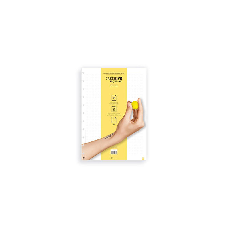 RECAMBIO CUADERNO CARCHIVO INGENIOX A4 50 HOJAS DOTS