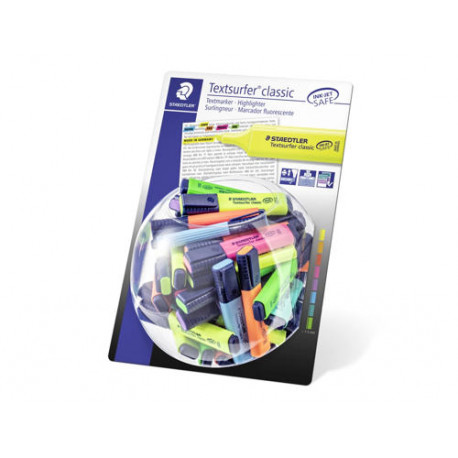 ROTULADOR STAEDTLER TEXTSURFER CLASSIC 364 FLUORESCENTE NEON EXPOSITOR DE 100 UNIDADES COLORES