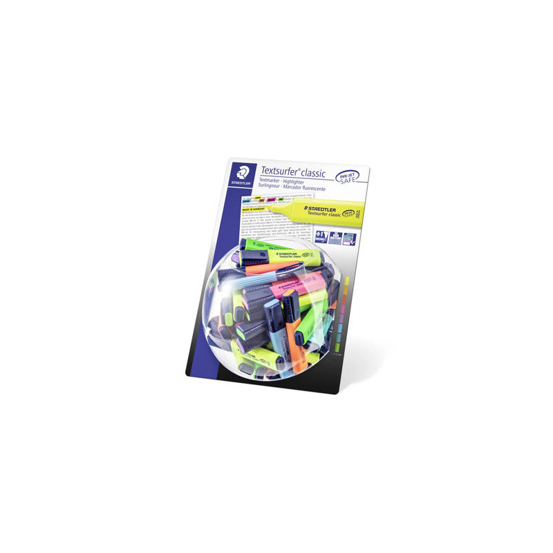 ROTULADOR STAEDTLER TEXTSURFER CLASSIC 364 FLUORESCENTE NEON EXPOSITOR DE 100 UNIDADES COLORES