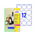 ETIQUETA COLGANTE AVERY BLANCA 60 MM DIAMETRO IMPRIMIBLE DOBLE CARA CARTON 220 GR PACK DE 120 UNIDAD