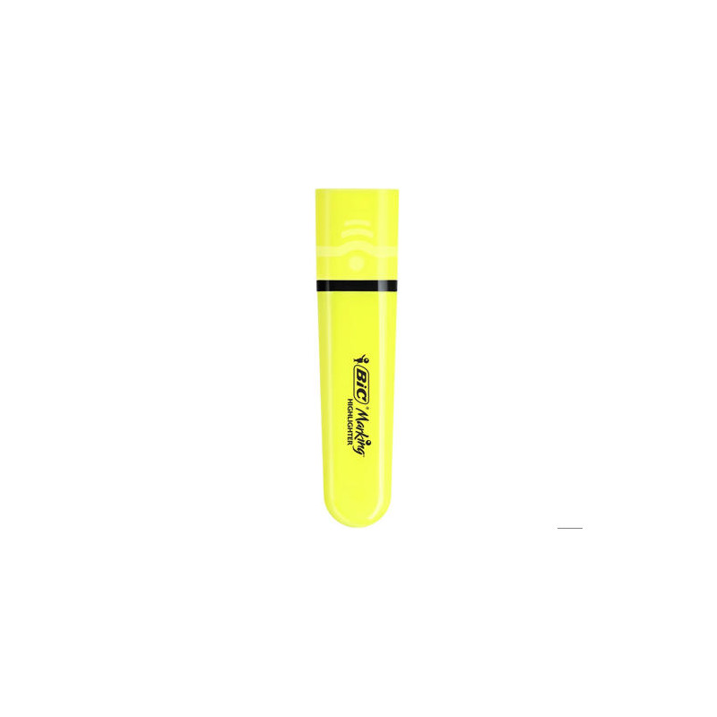 ROTULADOR BIC FLAT FLUORESCENTE AMARILLO NEON CAJA DE 12 UNIDADES