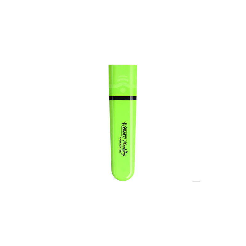 ROTULADOR BIC FLAT FLUORESCENTE VERDE NEON CAJA DE 12 UNIDADES