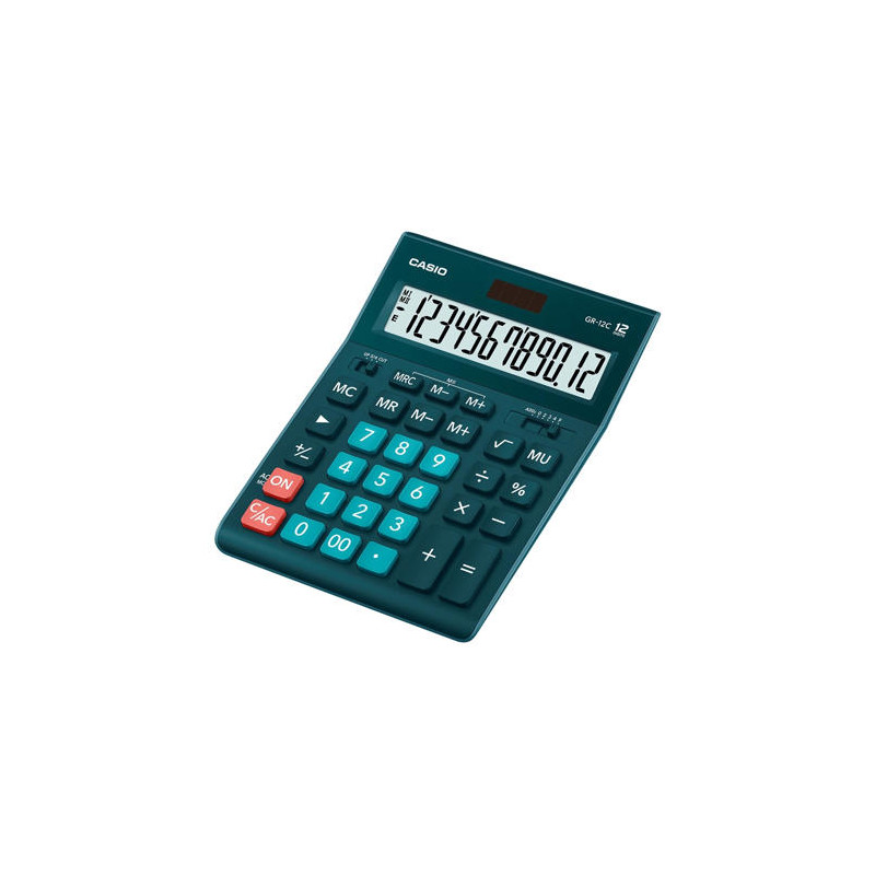 CALCULADORA CASIO GR-12C-DG-W SOBREMESA 12 DIGITOS COLOR VERDE OSCURO