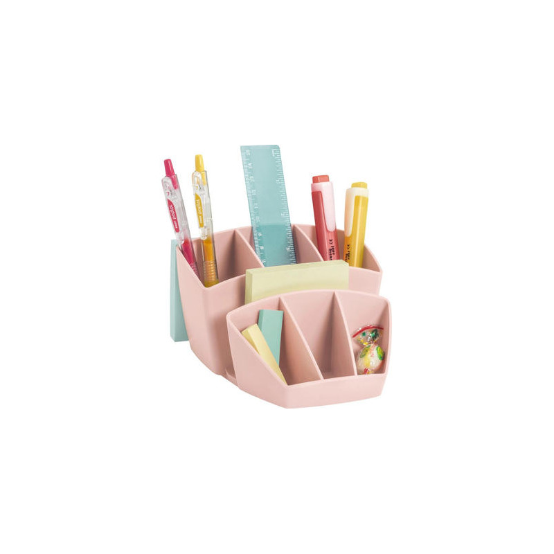 ORGANIZADOR DE SOBREMESA CEP MINERAL PLASTICO COLOR ROSA 145X160X95 MM