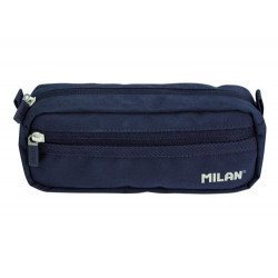 BOLSO ESCOLAR PORTATODO MILAN SERIE 1918 2 CREMALLERAS COLOR AZUL MARINO 210X85X61 MM