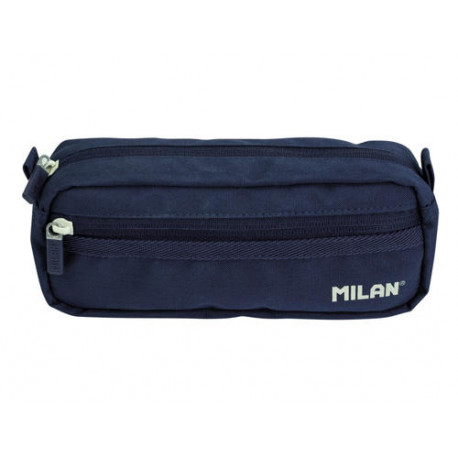 BOLSO ESCOLAR PORTATODO MILAN SERIE 1918 2 CREMALLERAS COLOR AZUL MARINO 210X85X61 MM