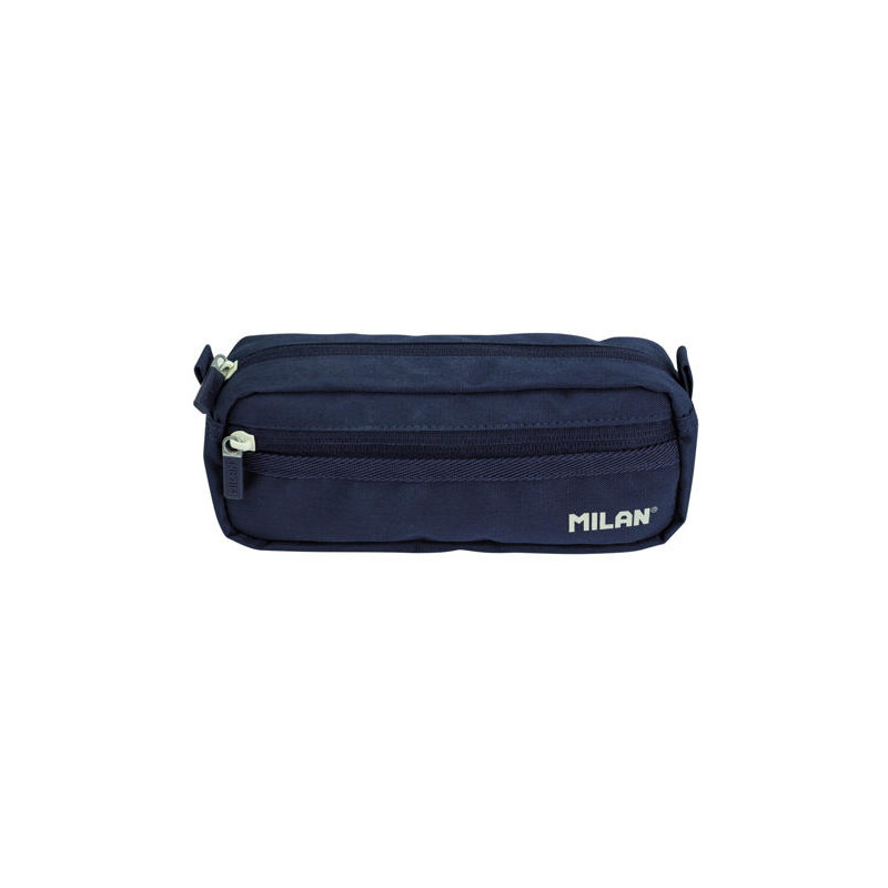 BOLSO ESCOLAR PORTATODO MILAN SERIE 1918 2 CREMALLERAS COLOR AZUL MARINO 210X85X61 MM