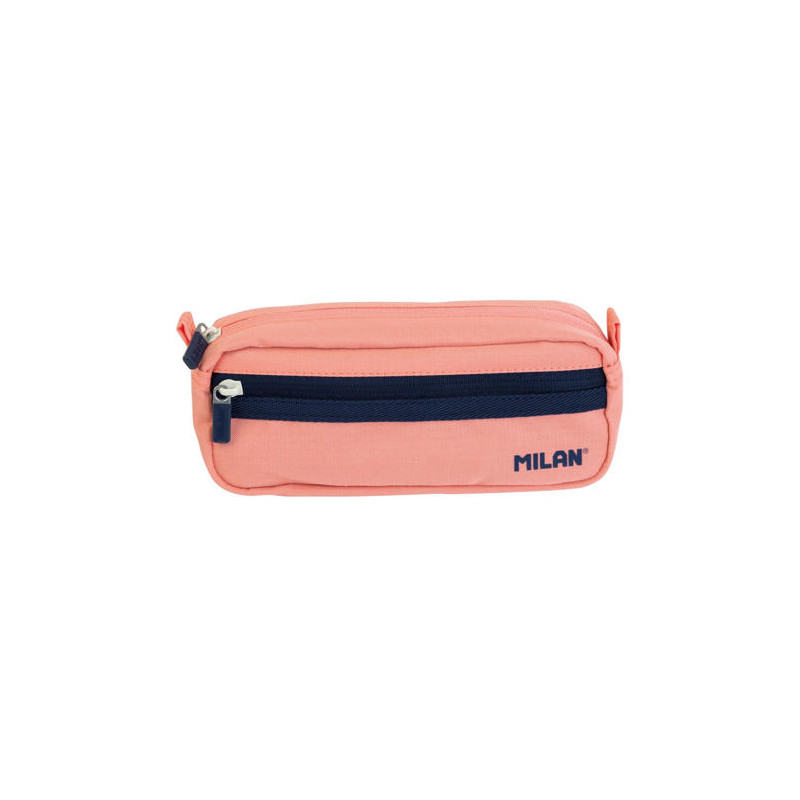 BOLSO ESCOLAR PORTATODO MILAN SERIE 1918 2 CREMALLERAS COLOR ROSA 210X85X61 MM