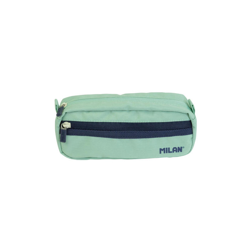 BOLSO ESCOLAR PORTATODO MILAN SERIE 1918 2 CREMALLERAS COLOR VERDE 210X85X61 MM