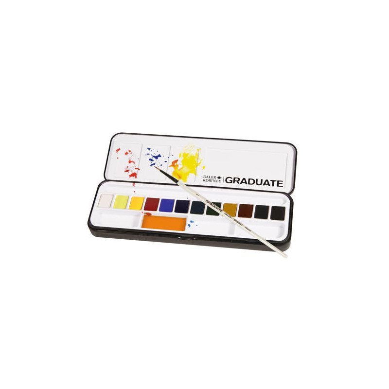 ACUARELA DALER ROWNEY GRADUATE CAJA METAL DE 12 UNIDADES COLORES SURTIDOS