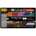 ROTULADOR STABILO CREATIVE TIPS ARTY LINE PASTEL 5 PUNTAS DIFERENTES POR COLOR ESTUCHE METALICO DE 3