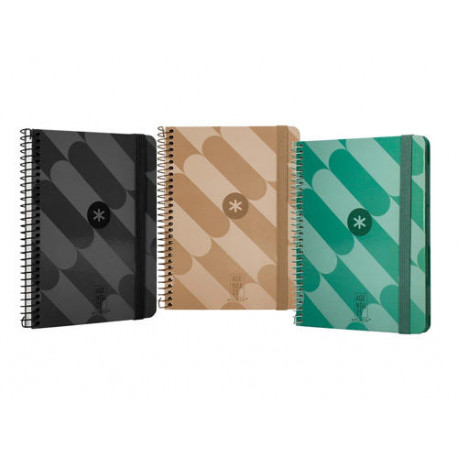 AGENDA ESPIRAL ANTARTIK PATTER PATTERN A6+ 2025 SEMANA VISTA COLORES SURTIDOS PAPEL 80 GR