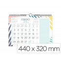 CALENDARIO ESPIRAL PARED LIDERPAPEL JOVEN 2025 NUMEROS GRANDES 44X32 CM PAPEL 128 GR CON PEGATINAS