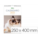 CALENDARIO ESPIRAL PARED LIDERPAPEL IMAGENES GATOS 2025 PARA ESCRIBIR 25X40 CM PAPEL 157 GR